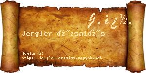 Jergler Ézsaiás névjegykártya